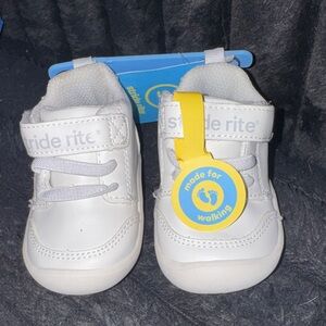 Brand new with tags Stride Rite White Baby Walker Shoes
